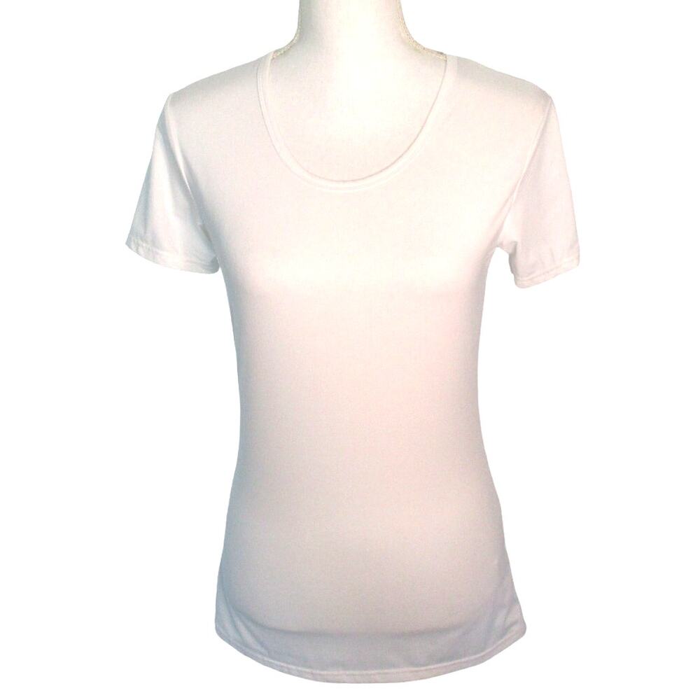 32 Degrees Cool Women's White Short Sleeve Stretch T-shirt Size Small